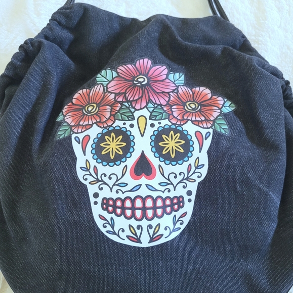 MW {Most Wanted} Canvas Floral💐 Skull💀 Shoulder Bag👜 - NWT - Picture 3 of 16